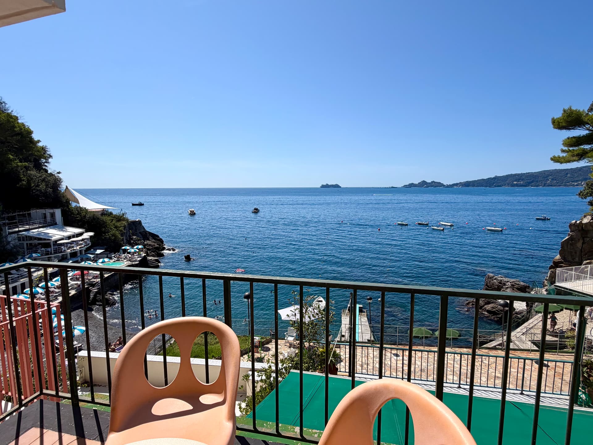 Sea-view terrace at Villa Maria Luisa overlooking the Ligurian coast