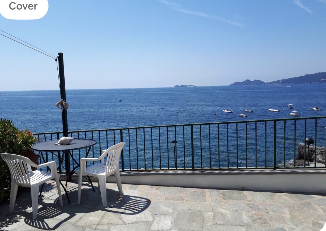 Sea-view terrace at Villa Maria Luisa overlooking the Ligurian coast